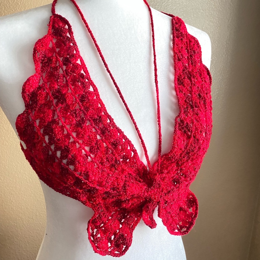 Crochet Butterfly Top / Bikini Top / Crop Top Festival Top